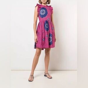 Ulla Johnson Tamsin Tiered Sleveless Dress in Fuchsia size 2